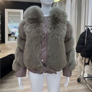 Luxurious Gray Teddy Jacket with Plush Texture